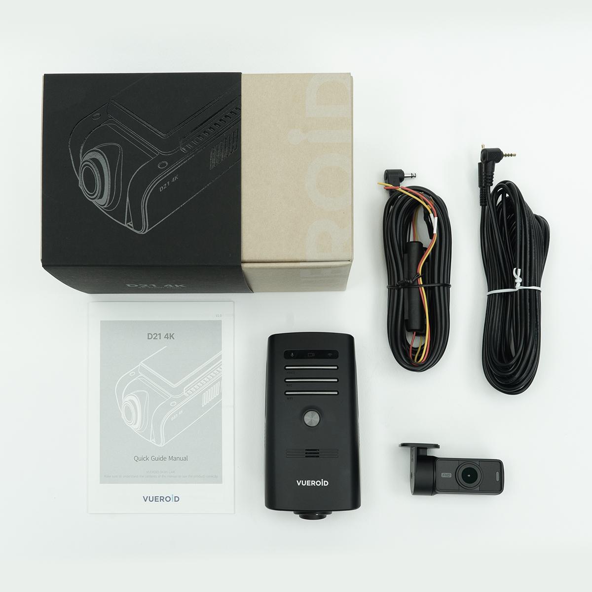 Vueroid D21 4K 2CH Dash Cam – 4K Front + Full HD Rear