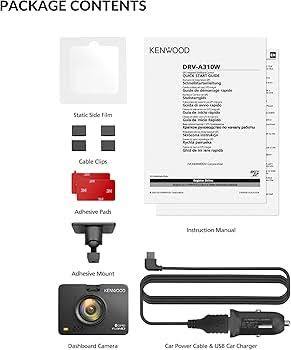 KENWOOD DRV-A310W Full HD Wi-Fi 1-channel Front Dash Cam