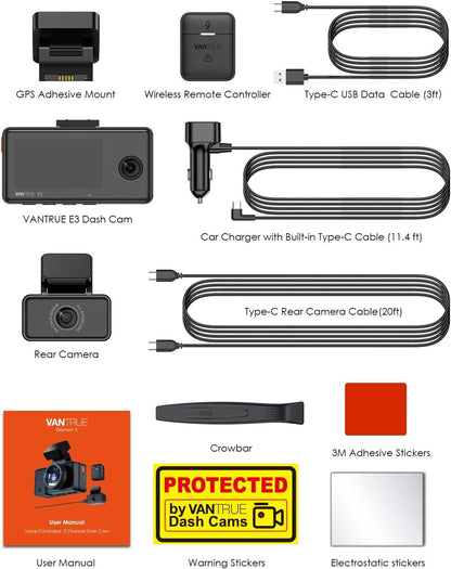 Vantrue Element 3 – 3-Channel Dash Cam
