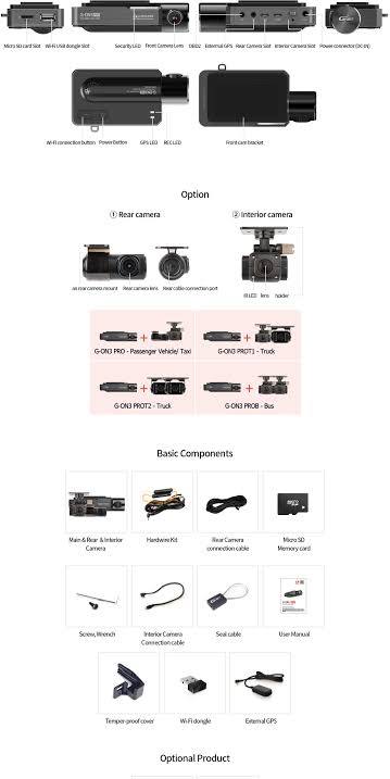 GNET G-ON3 PRO 3-Channel QHD Cloud Dash Cam